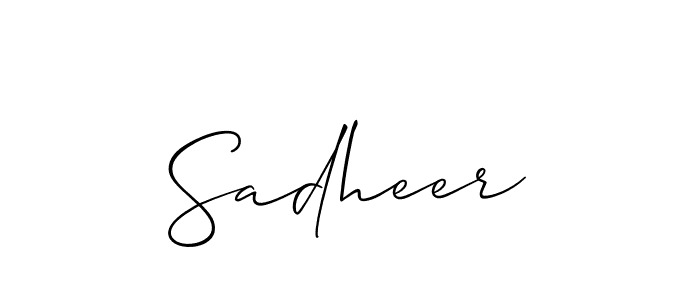 Similarly Allison_Script is the best handwritten signature design. Signature creator online .You can use it as an online autograph creator for name Sadheer. Sadheer signature style 2 images and pictures png