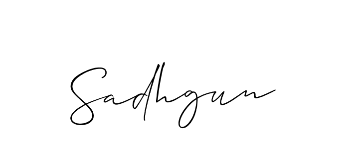 How to Draw Sadhgun signature style? Allison_Script is a latest design signature styles for name Sadhgun. Sadhgun signature style 2 images and pictures png