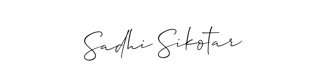Similarly Allison_Script is the best handwritten signature design. Signature creator online .You can use it as an online autograph creator for name Sadhi Sikotar. Sadhi Sikotar signature style 2 images and pictures png