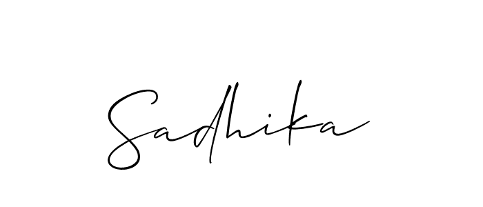 Make a short Sadhika signature style. Manage your documents anywhere anytime using Allison_Script. Create and add eSignatures, submit forms, share and send files easily. Sadhika signature style 2 images and pictures png