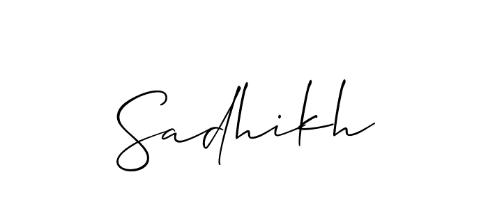How to make Sadhikh signature? Allison_Script is a professional autograph style. Create handwritten signature for Sadhikh name. Sadhikh signature style 2 images and pictures png