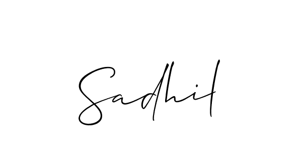Sadhil stylish signature style. Best Handwritten Sign (Allison_Script) for my name. Handwritten Signature Collection Ideas for my name Sadhil. Sadhil signature style 2 images and pictures png