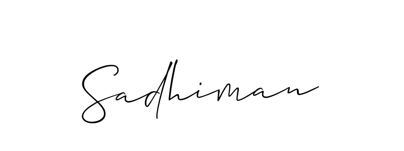 Sadhiman stylish signature style. Best Handwritten Sign (Allison_Script) for my name. Handwritten Signature Collection Ideas for my name Sadhiman. Sadhiman signature style 2 images and pictures png