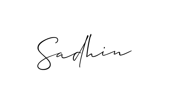 Create a beautiful signature design for name Sadhin. With this signature (Allison_Script) fonts, you can make a handwritten signature for free. Sadhin signature style 2 images and pictures png