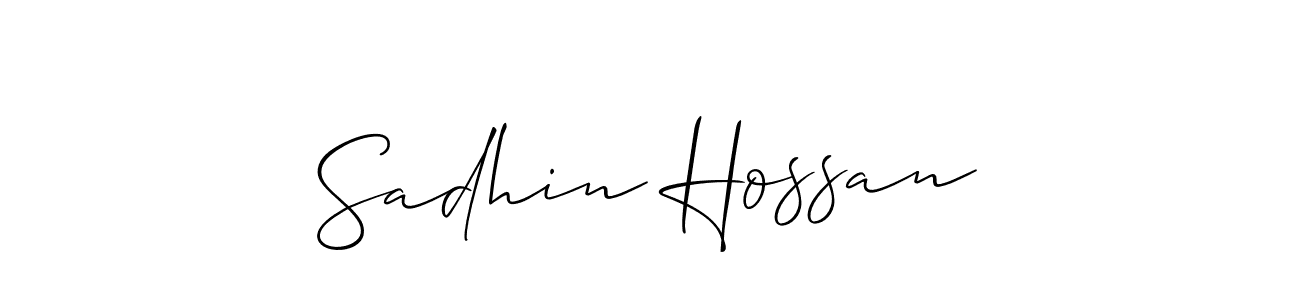 This is the best signature style for the Sadhin Hossan name. Also you like these signature font (Allison_Script). Mix name signature. Sadhin Hossan signature style 2 images and pictures png