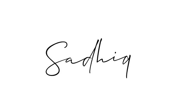 The best way (Allison_Script) to make a short signature is to pick only two or three words in your name. The name Sadhiq include a total of six letters. For converting this name. Sadhiq signature style 2 images and pictures png