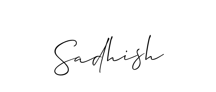 Make a beautiful signature design for name Sadhish. With this signature (Allison_Script) style, you can create a handwritten signature for free. Sadhish signature style 2 images and pictures png