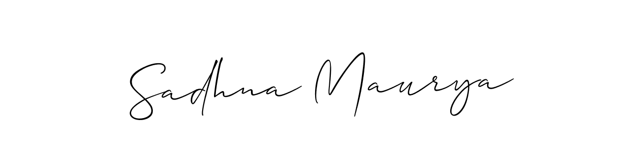 Make a beautiful signature design for name Sadhna Maurya. With this signature (Allison_Script) style, you can create a handwritten signature for free. Sadhna Maurya signature style 2 images and pictures png
