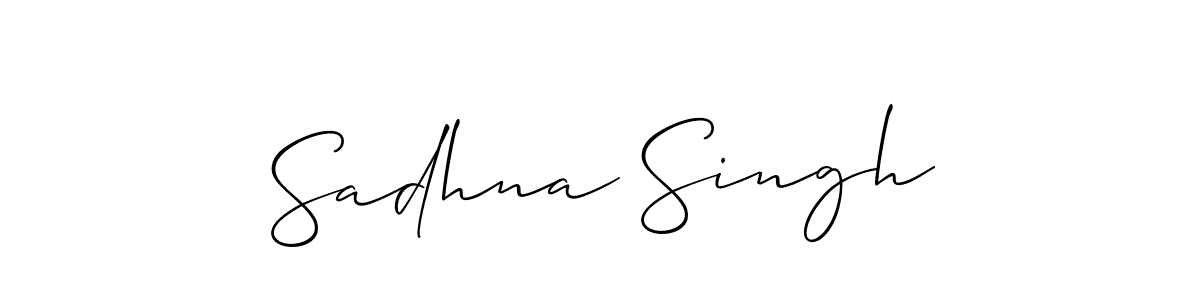 Make a beautiful signature design for name Sadhna Singh. With this signature (Allison_Script) style, you can create a handwritten signature for free. Sadhna Singh signature style 2 images and pictures png