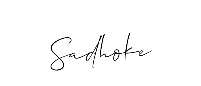 It looks lik you need a new signature style for name Sadhoke. Design unique handwritten (Allison_Script) signature with our free signature maker in just a few clicks. Sadhoke signature style 2 images and pictures png