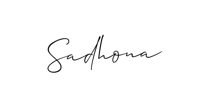 How to make Sadhona signature? Allison_Script is a professional autograph style. Create handwritten signature for Sadhona name. Sadhona signature style 2 images and pictures png