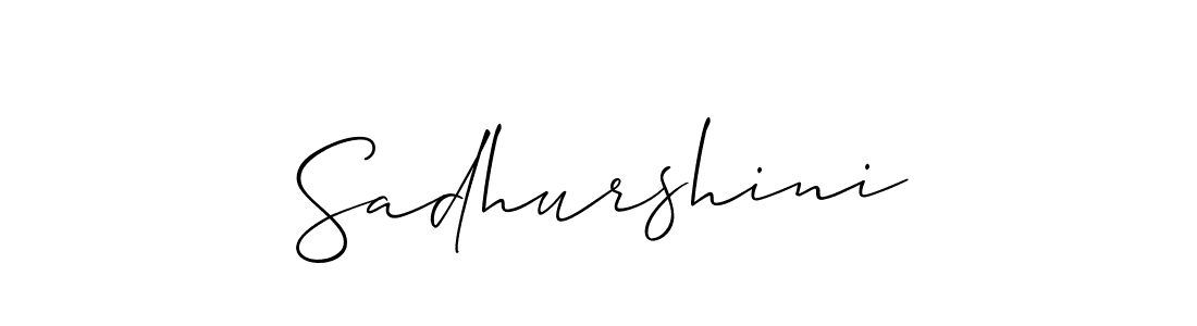 How to make Sadhurshini signature? Allison_Script is a professional autograph style. Create handwritten signature for Sadhurshini name. Sadhurshini signature style 2 images and pictures png