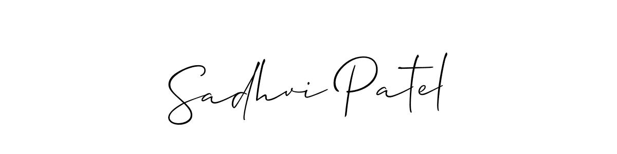 Similarly Allison_Script is the best handwritten signature design. Signature creator online .You can use it as an online autograph creator for name Sadhvi Patel. Sadhvi Patel signature style 2 images and pictures png