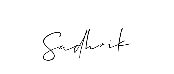 Use a signature maker to create a handwritten signature online. With this signature software, you can design (Allison_Script) your own signature for name Sadhvik. Sadhvik signature style 2 images and pictures png