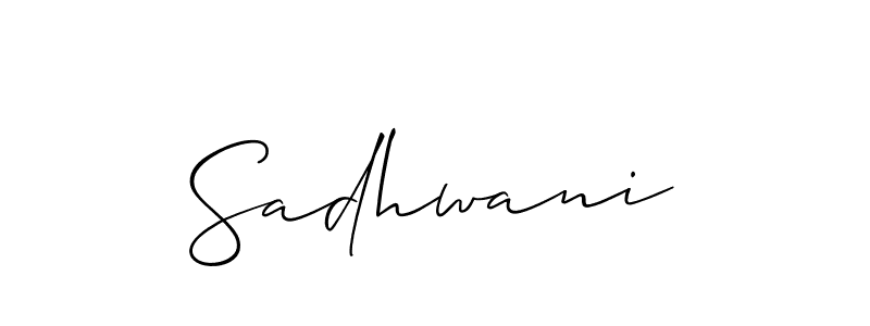 if you are searching for the best signature style for your name Sadhwani. so please give up your signature search. here we have designed multiple signature styles  using Allison_Script. Sadhwani signature style 2 images and pictures png