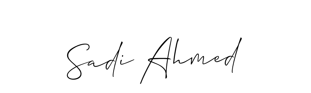 if you are searching for the best signature style for your name Sadi Ahmed. so please give up your signature search. here we have designed multiple signature styles  using Allison_Script. Sadi Ahmed signature style 2 images and pictures png