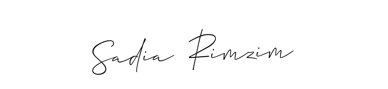 How to make Sadia  Rimzim name signature. Use Allison_Script style for creating short signs online. This is the latest handwritten sign. Sadia  Rimzim signature style 2 images and pictures png