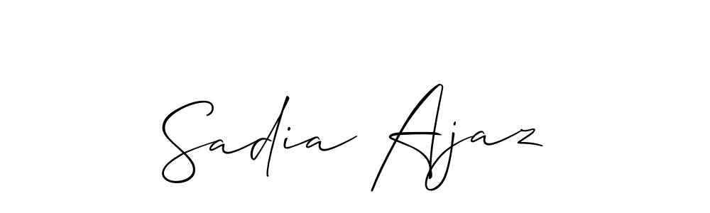 Make a beautiful signature design for name Sadia Ajaz. With this signature (Allison_Script) style, you can create a handwritten signature for free. Sadia Ajaz signature style 2 images and pictures png