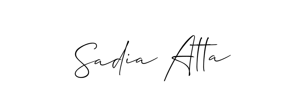 Also we have Sadia Atta name is the best signature style. Create professional handwritten signature collection using Allison_Script autograph style. Sadia Atta signature style 2 images and pictures png