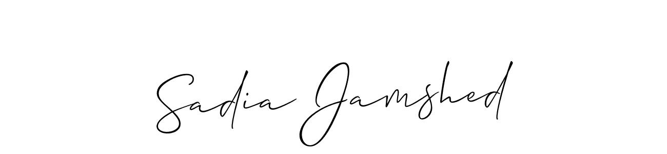 Make a short Sadia Jamshed signature style. Manage your documents anywhere anytime using Allison_Script. Create and add eSignatures, submit forms, share and send files easily. Sadia Jamshed signature style 2 images and pictures png