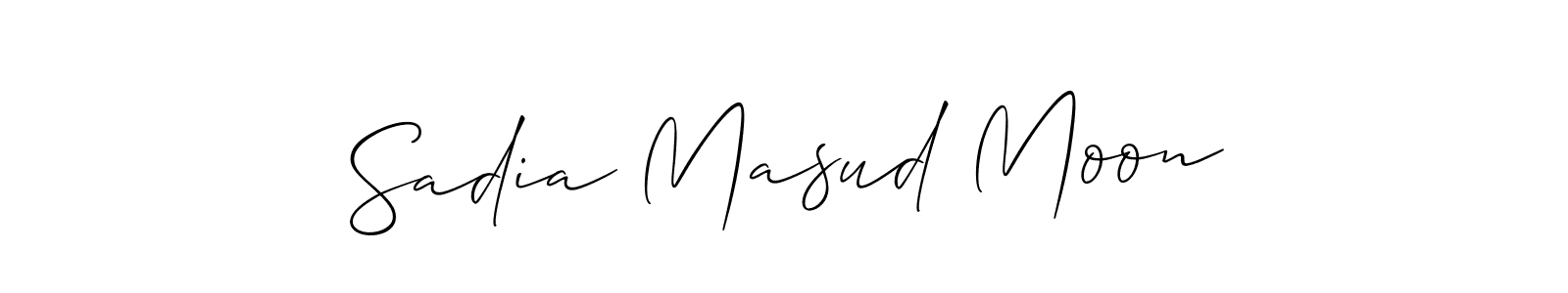 Create a beautiful signature design for name Sadia Masud Moon. With this signature (Allison_Script) fonts, you can make a handwritten signature for free. Sadia Masud Moon signature style 2 images and pictures png