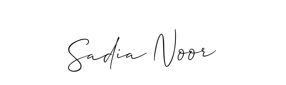 The best way (Allison_Script) to make a short signature is to pick only two or three words in your name. The name Sadia Noor include a total of six letters. For converting this name. Sadia Noor signature style 2 images and pictures png