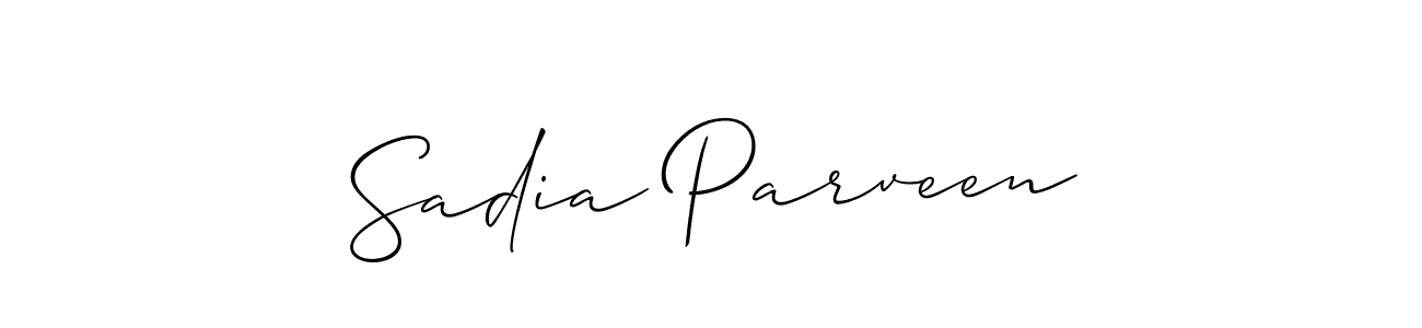 Make a beautiful signature design for name Sadia Parveen. With this signature (Allison_Script) style, you can create a handwritten signature for free. Sadia Parveen signature style 2 images and pictures png