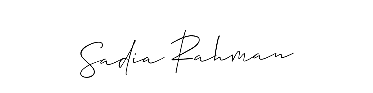 It looks lik you need a new signature style for name Sadia Rahman. Design unique handwritten (Allison_Script) signature with our free signature maker in just a few clicks. Sadia Rahman signature style 2 images and pictures png