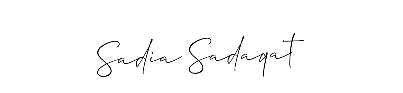 Use a signature maker to create a handwritten signature online. With this signature software, you can design (Allison_Script) your own signature for name Sadia Sadaqat. Sadia Sadaqat signature style 2 images and pictures png