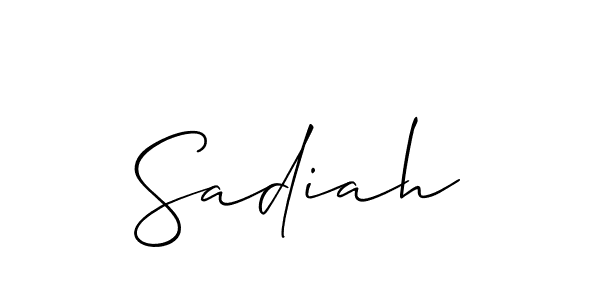 if you are searching for the best signature style for your name Sadiah. so please give up your signature search. here we have designed multiple signature styles  using Allison_Script. Sadiah signature style 2 images and pictures png