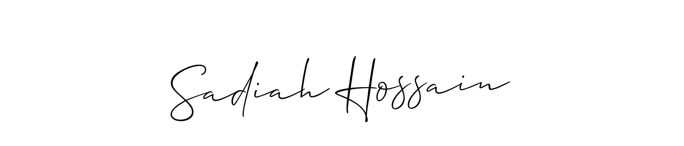 This is the best signature style for the Sadiah Hossain name. Also you like these signature font (Allison_Script). Mix name signature. Sadiah Hossain signature style 2 images and pictures png