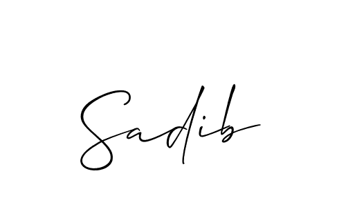 Allison_Script is a professional signature style that is perfect for those who want to add a touch of class to their signature. It is also a great choice for those who want to make their signature more unique. Get Sadib name to fancy signature for free. Sadib signature style 2 images and pictures png