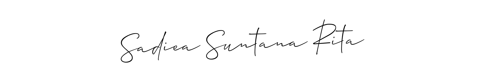 Also You can easily find your signature by using the search form. We will create Sadiea Suntana Rita name handwritten signature images for you free of cost using Allison_Script sign style. Sadiea Suntana Rita signature style 2 images and pictures png