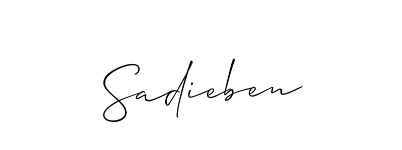 if you are searching for the best signature style for your name Sadieben. so please give up your signature search. here we have designed multiple signature styles  using Allison_Script. Sadieben signature style 2 images and pictures png