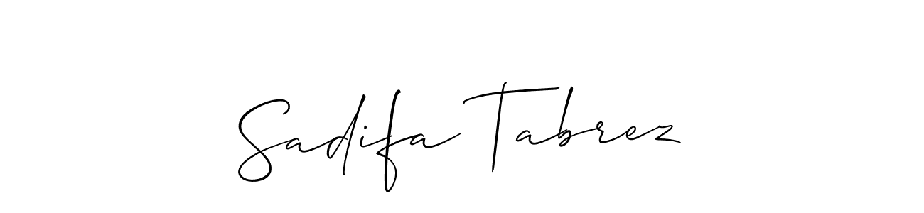 if you are searching for the best signature style for your name Sadifa Tabrez. so please give up your signature search. here we have designed multiple signature styles  using Allison_Script. Sadifa Tabrez signature style 2 images and pictures png