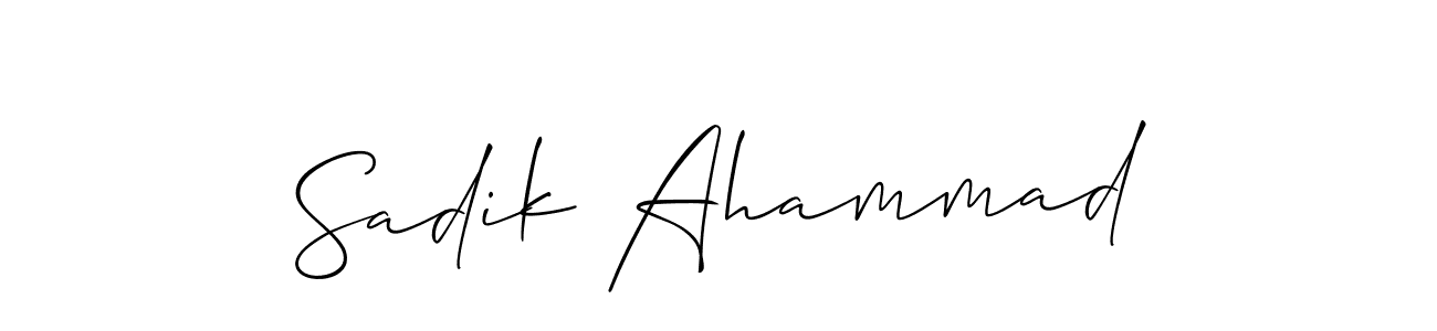 Make a short Sadik Ahammad signature style. Manage your documents anywhere anytime using Allison_Script. Create and add eSignatures, submit forms, share and send files easily. Sadik Ahammad signature style 2 images and pictures png