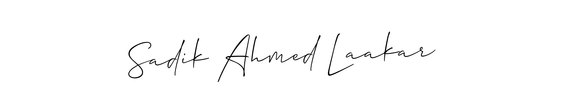 How to make Sadik Ahmed Laakar name signature. Use Allison_Script style for creating short signs online. This is the latest handwritten sign. Sadik Ahmed Laakar signature style 2 images and pictures png