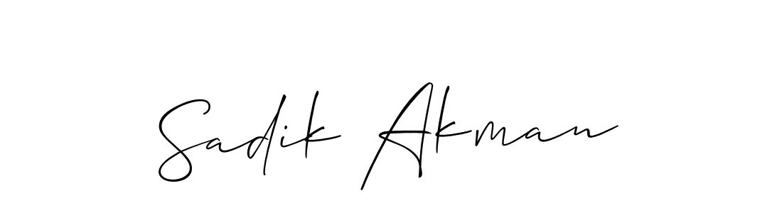 Make a beautiful signature design for name Sadik Akman. With this signature (Allison_Script) style, you can create a handwritten signature for free. Sadik Akman signature style 2 images and pictures png