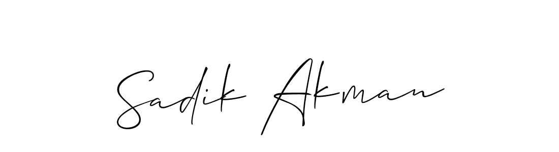 Make a beautiful signature design for name Sadik Akman. With this signature (Allison_Script) style, you can create a handwritten signature for free. Sadik Akman signature style 2 images and pictures png