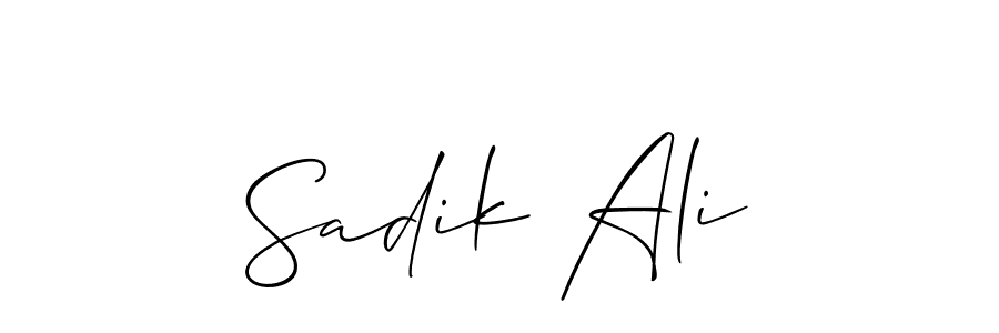 Create a beautiful signature design for name Sadik Ali. With this signature (Allison_Script) fonts, you can make a handwritten signature for free. Sadik Ali signature style 2 images and pictures png