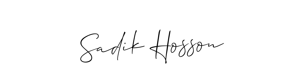 Allison_Script is a professional signature style that is perfect for those who want to add a touch of class to their signature. It is also a great choice for those who want to make their signature more unique. Get Sadik Hosson name to fancy signature for free. Sadik Hosson signature style 2 images and pictures png
