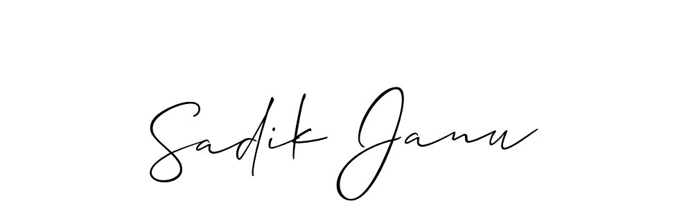 Also we have Sadik Janu name is the best signature style. Create professional handwritten signature collection using Allison_Script autograph style. Sadik Janu signature style 2 images and pictures png