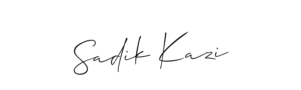 Design your own signature with our free online signature maker. With this signature software, you can create a handwritten (Allison_Script) signature for name Sadik Kazi. Sadik Kazi signature style 2 images and pictures png
