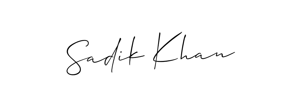 How to make Sadik Khan signature? Allison_Script is a professional autograph style. Create handwritten signature for Sadik Khan name. Sadik Khan signature style 2 images and pictures png