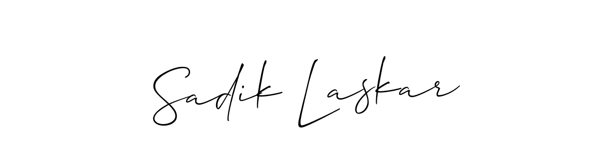 How to make Sadik Laskar signature? Allison_Script is a professional autograph style. Create handwritten signature for Sadik Laskar name. Sadik Laskar signature style 2 images and pictures png
