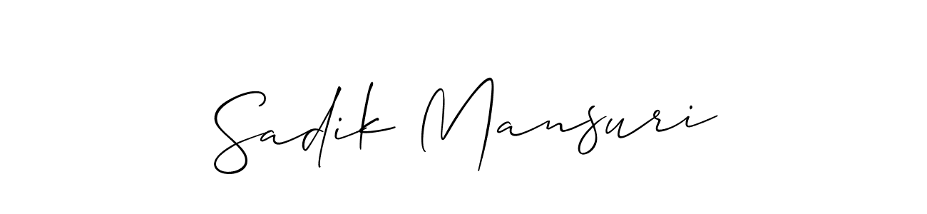 Make a short Sadik Mansuri signature style. Manage your documents anywhere anytime using Allison_Script. Create and add eSignatures, submit forms, share and send files easily. Sadik Mansuri signature style 2 images and pictures png