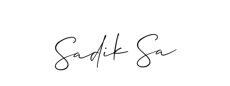 Design your own signature with our free online signature maker. With this signature software, you can create a handwritten (Allison_Script) signature for name Sadik Sa. Sadik Sa signature style 2 images and pictures png