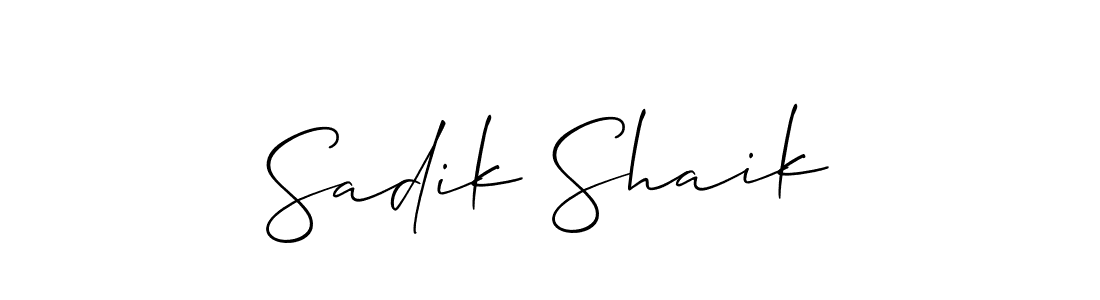 How to make Sadik Shaik signature? Allison_Script is a professional autograph style. Create handwritten signature for Sadik Shaik name. Sadik Shaik signature style 2 images and pictures png