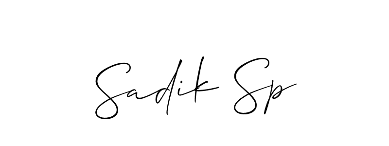 Allison_Script is a professional signature style that is perfect for those who want to add a touch of class to their signature. It is also a great choice for those who want to make their signature more unique. Get Sadik Sp name to fancy signature for free. Sadik Sp signature style 2 images and pictures png