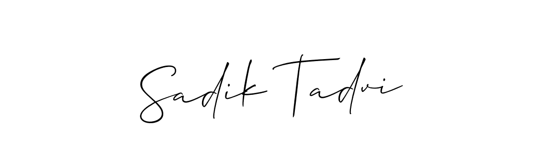 Also You can easily find your signature by using the search form. We will create Sadik Tadvi name handwritten signature images for you free of cost using Allison_Script sign style. Sadik Tadvi signature style 2 images and pictures png